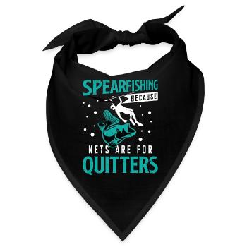 Spearfishing Because Nets Are Fisherman Freedive - Bandana - Schwarz - Vorne