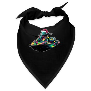 Jet Ski Jet Skiing Weihnachtsmütze Xmas - Bandana - Schwarz - Vorne