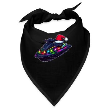 Jet Ski Jet Skiing Weihnachtsmütze Xmas - Bandana - Schwarz - Vorne