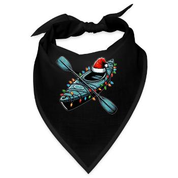 Kajakfahren Kajakfahrer Weihnachtsmütze Xmas - Bandana - Schwarz - Vorne
