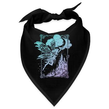 Fee im Scherenschnitt Vintage Look - Bandana - Schwarz - Vorne