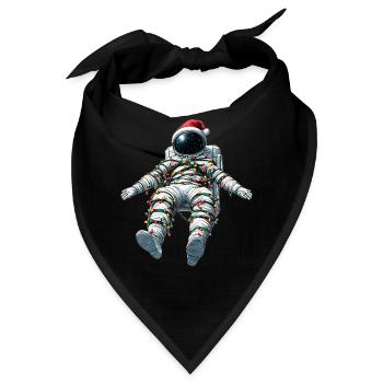 Schwebender Astronaut Weihnachtsmütze Xmas - Bandana - Schwarz - Vorne