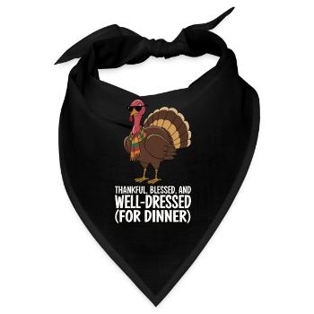 Lustiger Thanksgiving Truthahn - Bandana - Schwarz - Vorne