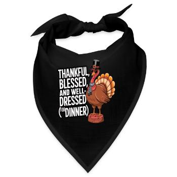 Lustiger Thanksgiving Truthahn - Bandana - Schwarz - Vorne