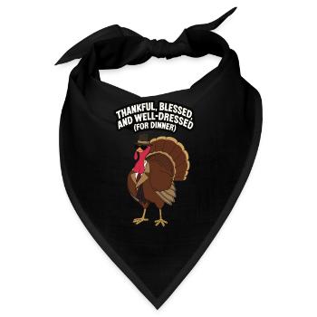 Lustiger Thanksgiving Truthahn - Bandana - Schwarz - Vorne