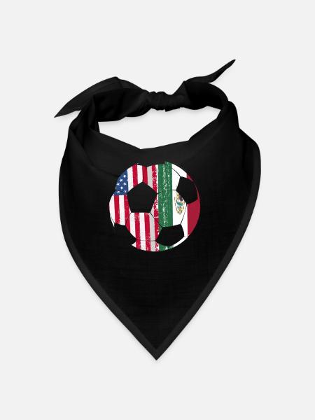 Mexique Mexique Cadeau mexicain Flag Football - Bandana - noir - Devant
