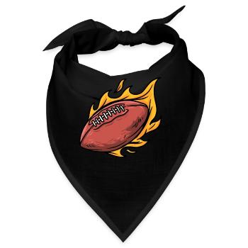 Sport Rugby Fußballer Flammender Fußball - Bandana - Schwarz - Vorne