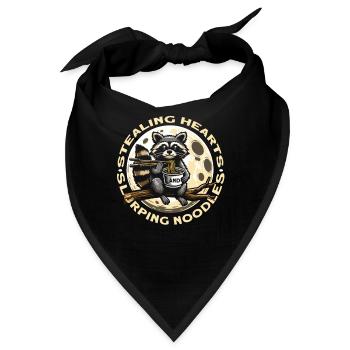 Waschbär Ramen Bandit: Herzen Stehlen Und - Bandana - Schwarz - Vorne