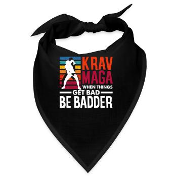 Krav Maga Retro Kampf Sport Verteidigung - Bandana - Schwarz - Vorne