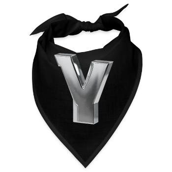 Chrome ,, Y " Metallic - Bandana - Schwarz - Vorne