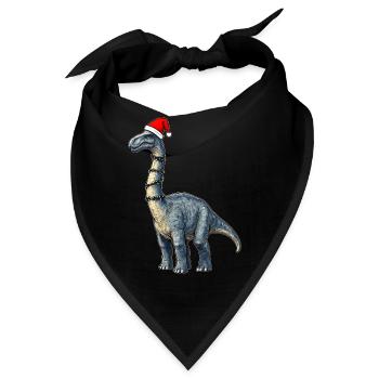 Brachiosaurus Dinosaurier Weihnachtsmütze Xmas - Bandana - Schwarz - Vorne