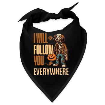 Halloween Gruseliger Hund Begleiter - Bandana - Schwarz - Vorne