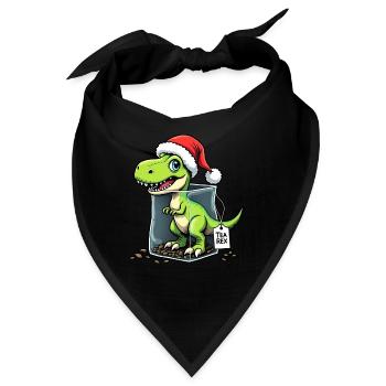 Tea Rex Dinosaurier Weihnachten Tee - Bandana - Schwarz - Vorne