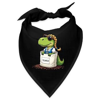 Tea Rex Dinosaurier traditionellen Dir Tee - Bandana - Schwarz - Vorne