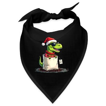 Tea Rex Dinosaurier Weihnachten Tee - Bandana - Schwarz - Vorne