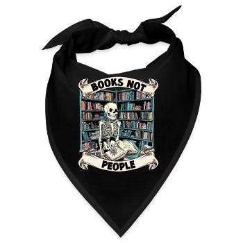 Bücherfreund Skelett Leseliebe - Books not people - Bandana - Schwarz - Vorne