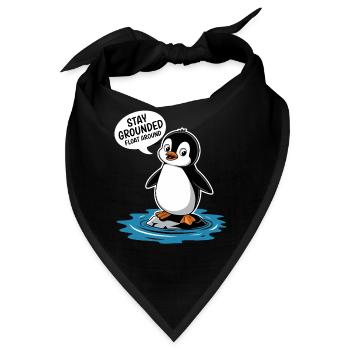 Bleib Geerdet Schwebe Herum Pinguin Illustration - Bandana - Schwarz - Vorne