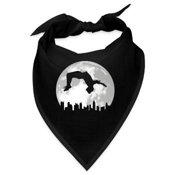 Backflip Salto Akrobatik Parkour Turnen Geschenk - Bandana - Schwarz - Vorne