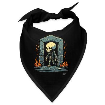 Skelett Dungeon Showtime - Bandana - Schwarz - Vorne