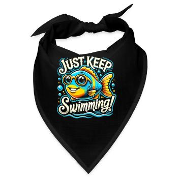 Einfach weiterschwimmen - Bandana - Schwarz - Vorne