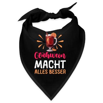 GLÜHWEIN MACHT ALLES BESSER Lustiges Glühwein - Bandana - Schwarz - Vorne