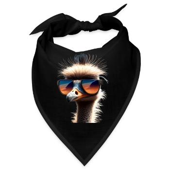 Strauss Vogel Strauß Großer Emu Laufvogel Sträuße - Bandana - Schwarz - Vorne