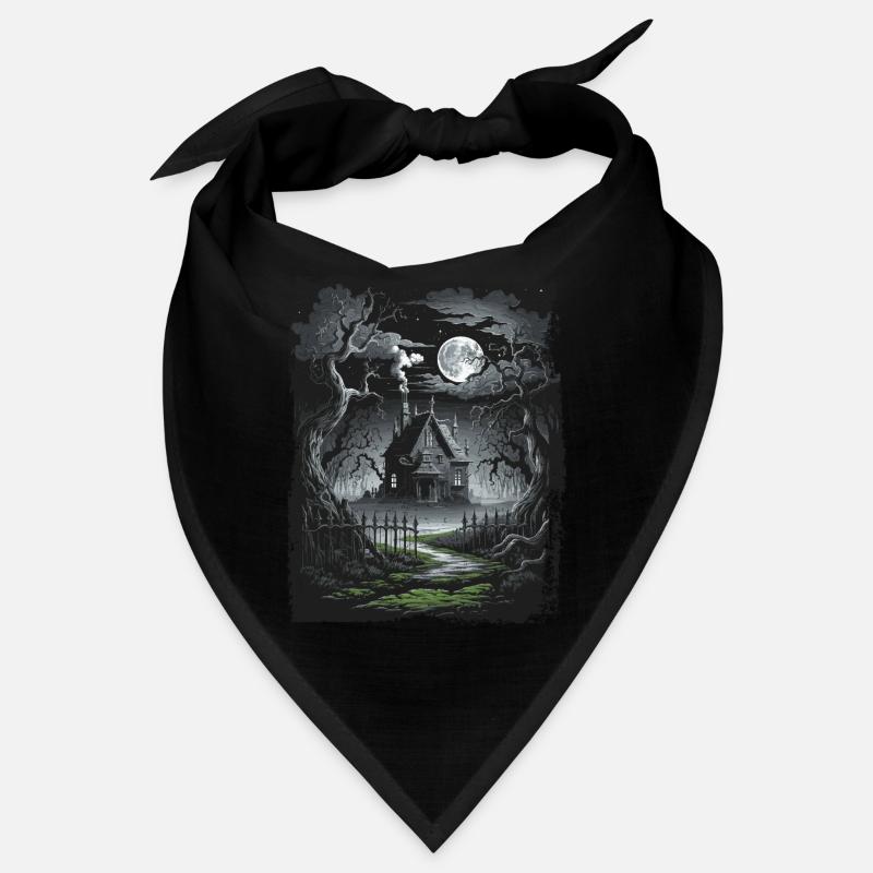 Dunkles Cottagecore Mondscheinhäuser Bandana