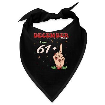 Dezember Mädchen 61 + Mittelfinger | Heftiger 62. Platz - Bandana - Schwarz - Vorne