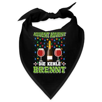 ADVENT ADVENT DIE KEHLE BRENNT Lustiges Glühwein - Bandana - Schwarz - Vorne