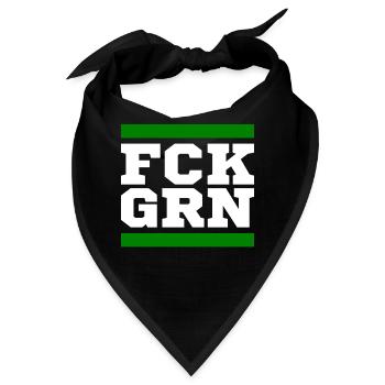 FCK GRN Fuck Grün Gegen die Grünen - Bandana - Schwarz - Vorne