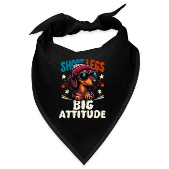 Hund Dackel Pfotenabdruck Beanie Dackelfreund Wau - Bandana - Schwarz - Vorne