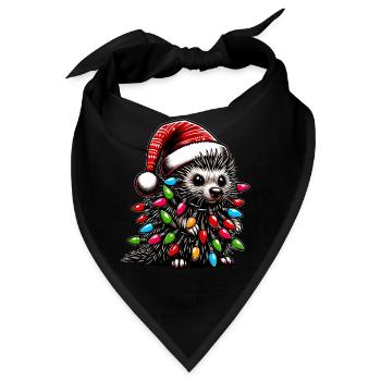 Stachelschwein Demokraten Weihnachtsmütze Xmas - Bandana - Schwarz - Vorne