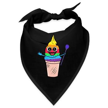 LGBT Regenbogen Eiskrem Gay Pride naschen - Bandana - Schwarz - Vorne