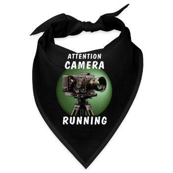 ATTENTION CAMERA RUNNING - Bandana - Schwarz - Vorne