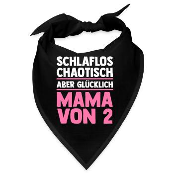 Mama Von 2 Kindern - Bandana - Schwarz - Vorne