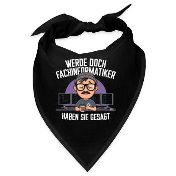 Werde Doch Fachinformatiker Lustiges IT Nerd - Bandana - Schwarz - Vorne