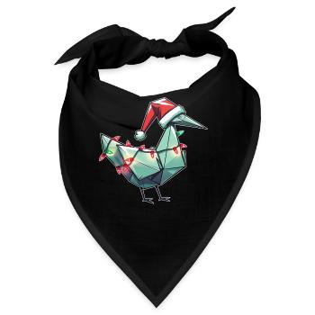Origami Papier Kranich Japanisch Falten Technik - Bandana - Schwarz - Vorne