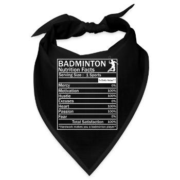 Federball für Badminton - Bandana - Schwarz - Vorne