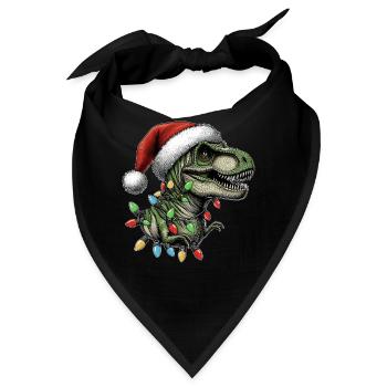 T-Rex Tyrannosaurus rex Dinosaurier Weihnachtsmütz - Bandana - Schwarz - Vorne