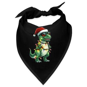 T-Rex Tyrannosaurus rex Dinosaurier Weihnachtsmütz - Bandana - Schwarz - Vorne