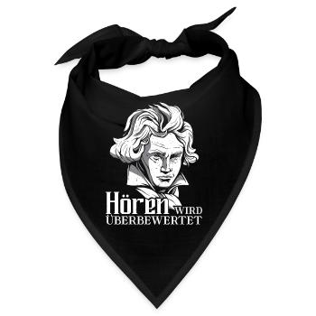 Komponist Beethoven taub Hören wird überbewertet - Bandana - Schwarz - Vorne