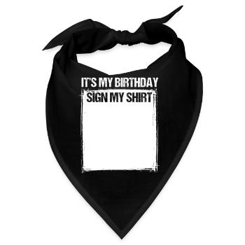 Geschenk runder Geburtstag Party Feier Geburtstags - Bandana - Schwarz - Vorne