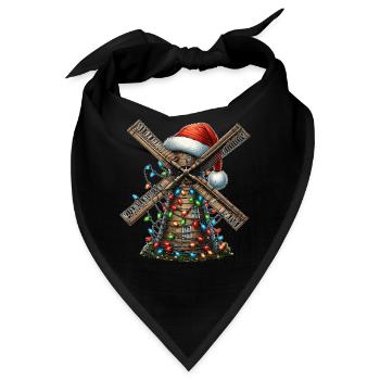 Windmühle Windkraft Weihnachtsmütze Xmas - Bandana - Schwarz - Vorne