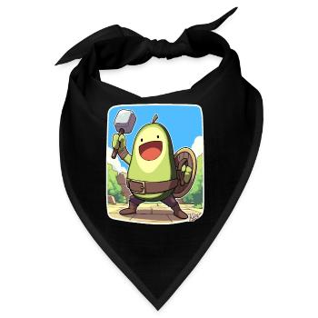 Lustige Krieger-Avocado - Bandana - Schwarz - Vorne