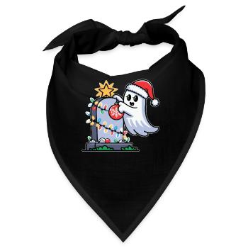 Weihnachtliches Gespenst mit Grabstein - Bandana - Schwarz - Vorne