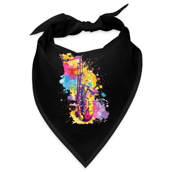 Saxophon - Bandana - Schwarz - Vorne