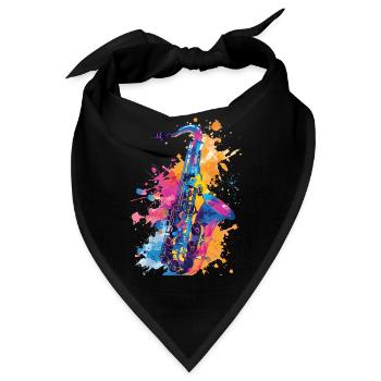 Saxophon - Bandana - Schwarz - Vorne