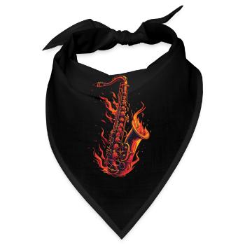 Saxophon - Bandana - Schwarz - Vorne