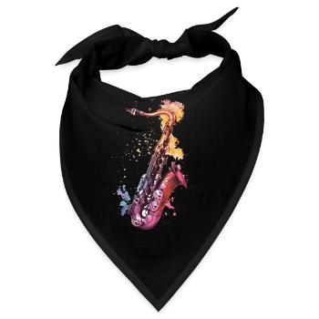 Saxophon - Bandana - Schwarz - Vorne