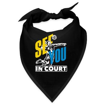 Volleyball Sieht Man Sich Auf Dem Spielfeld - Bandana - Schwarz - Vorne